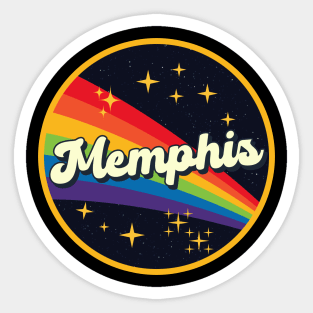 Memphis // Rainbow In Space Vintage Style Sticker